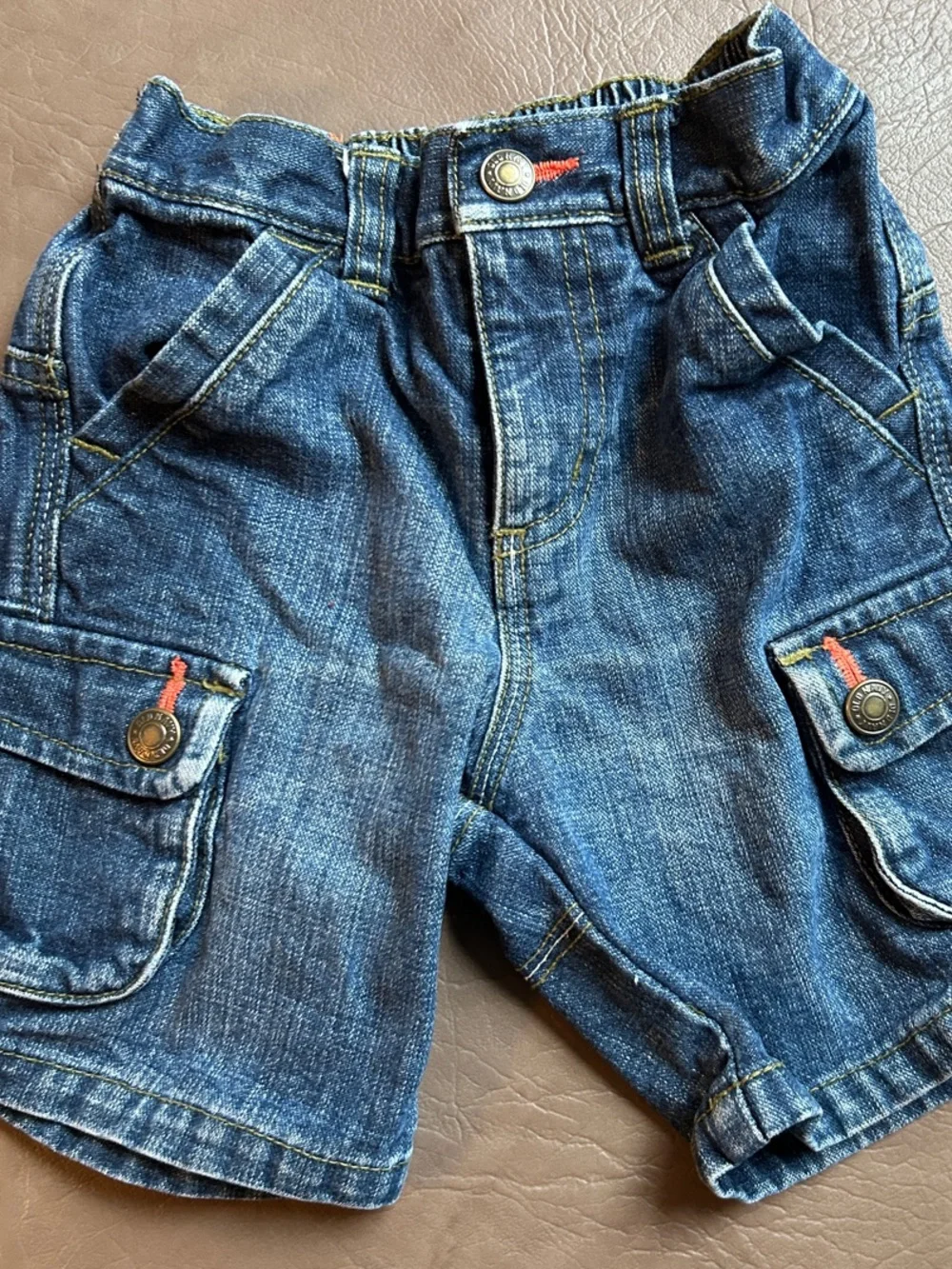 Toddler Denim Bundle 12M–18M | Blue Overalls & Shorts. Charcoal Jeans | 3 Pieces